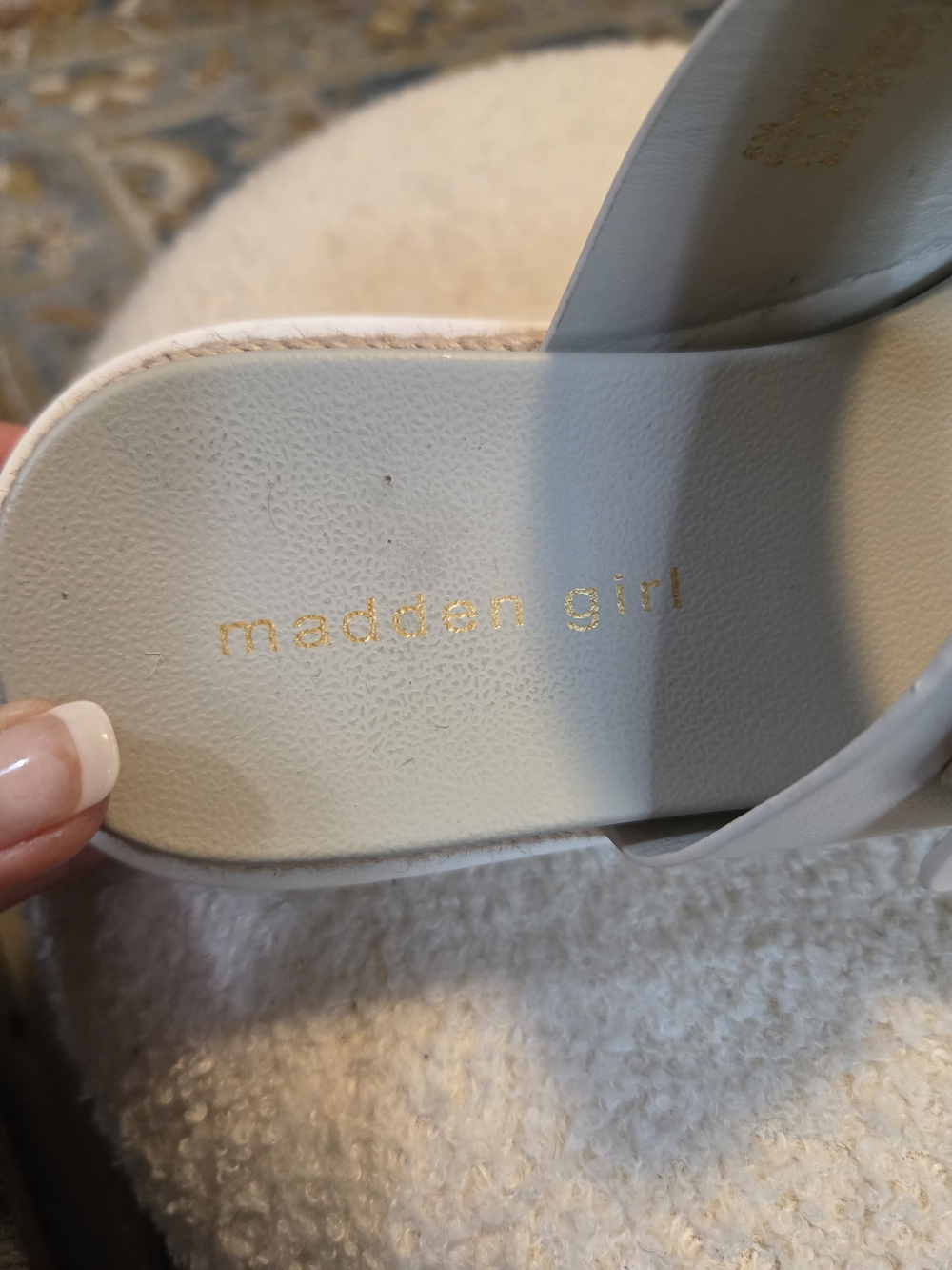 Madden Girl White Double-Buckle Platform Slide Sandals - Picture 2 of 8
